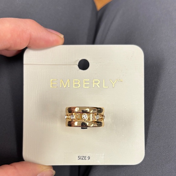 emberly Jewelry - Emberly Gold Crystal Accent Band Ring - Gold tone